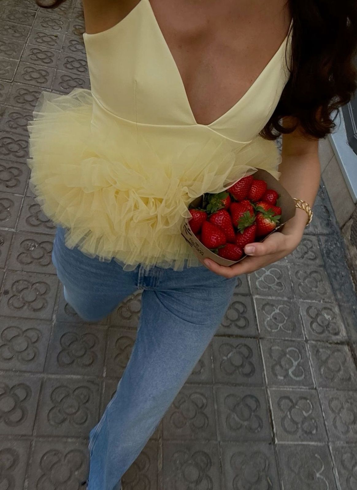 Top amarillo moda "ballerina"