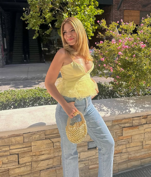 Top amarillo moda "ballerina"